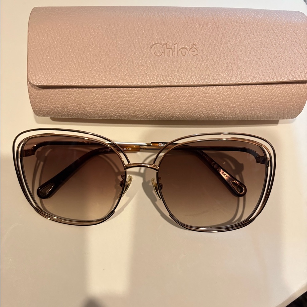 Chloe Cutout Square Metal Sunglasses